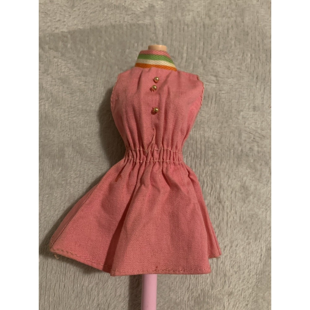 Vintage Pink Tunic Dress Striped Mod Barbie Clone 1960s